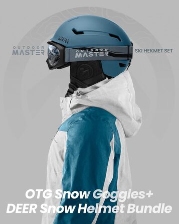 OutdoorMaster лижний шолом з маскою для дорослих, чоловіків, жінок та підлітків, 12 вентиляційних отворів, для сноуборду та лиж