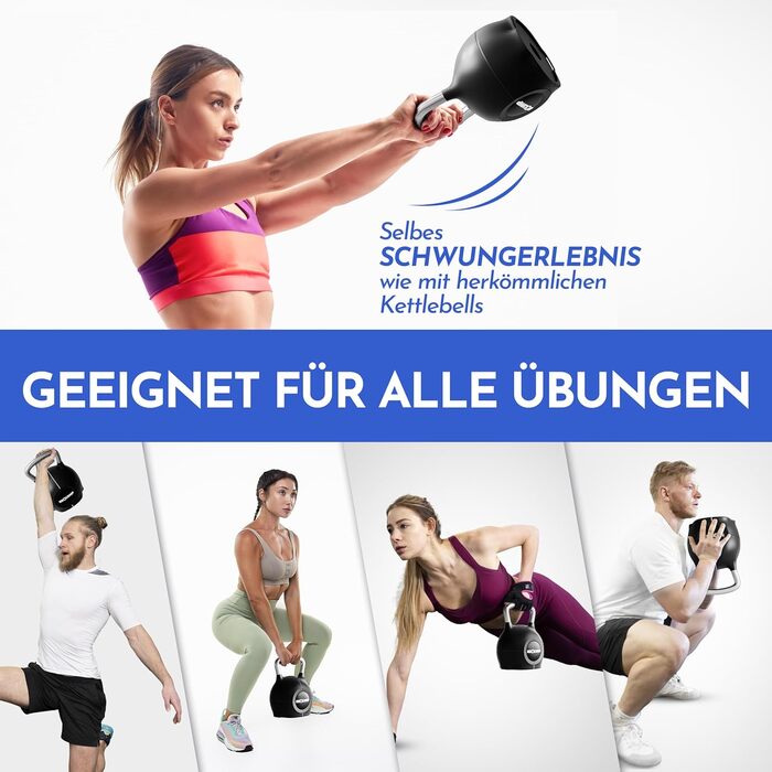 Набір гирь NEOLYMP 2-20 кг (7-в-1) регульовані для тренувань вдома - чавунні гирі з міцною нержавіючою ручкою для ефективних махів