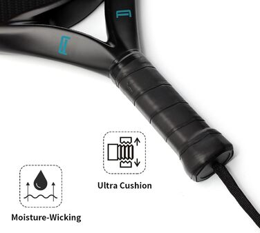 Плече для падел-тенісу IANONI, карбонова поверхня, ядро з піни Eva Memory Flex, колір блакитний