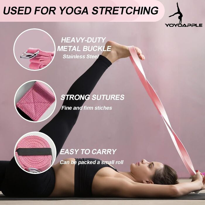 Набір для пілатесу вдома, 11-ти частинний, для жінок, з м'ячиком та кільцем, рожевий