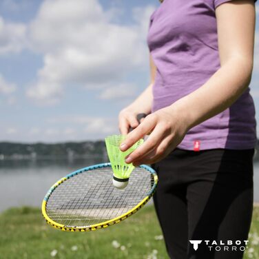 Набір для бадмінтону Talbot-Torro Family: 2 дитячі ракетки (53 см), 2 стандартні ракетки, 3 волани, регульована сітка, сумка, 449507 Single