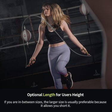 Стрибкове канат Hererope з вагою 0,5 кг, з підшипником, неслизька ручка, міцне сталеве канат, для фітнесу, інтенсивне тренування, Crossfit, сірий колір, довжина 9'0