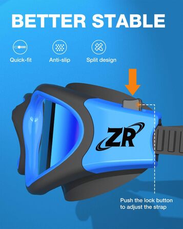 Окуляри для плавання ZIONOR G1 з поляризацією, унісекс, дорослі, жіночі, антизапітніння, 100% захист від УФ-променів, чорно-блакитні