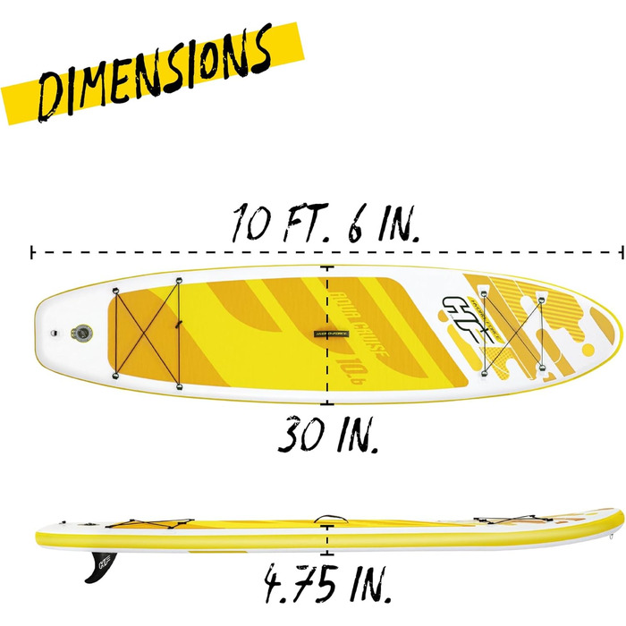 Надувна SUP-дошка Hydro-Force Aqua Cruise 320x76x12 см для турінгу, комплект