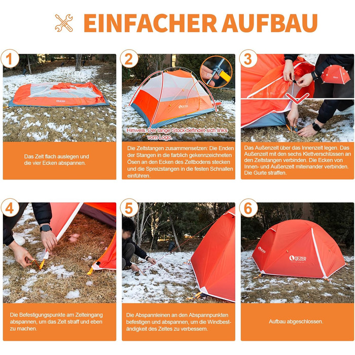 Намет кемпінговий купольний Campingzelt на 1-2 особи, водонепроникний, вітростійкий, для походу, кемпінгу та активного відпочинку (помаранчевий)