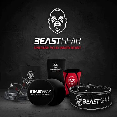 Пояс для пауерліфтингу Beast Gear PowerBelt, преміум, нубукова шкіра, 10 мм, 10,2 см, подвійна пряжка, XL, чорний