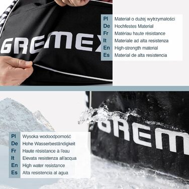 Чохол для лижних черевиків з відділенням для шолома - Водонепроникний рюкзак для лижних черевиків та шолома. Міцний, з титановими швами. Зручний для транспортування, подорожей та захисту спорядження (Чорний)