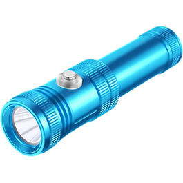 Водонепроникний ліхтар WindFire для дайвінгу та снорклінгу – перезаряджуваний підводний ліхтар з 4 режимами освітлення, для дайвінгу, дослідження печер (блакитний)