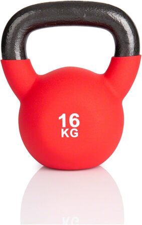 Гиря Sport-Tec 16 кг, червона – для фітнесу, бодібілдингу, тренувань, чавунна