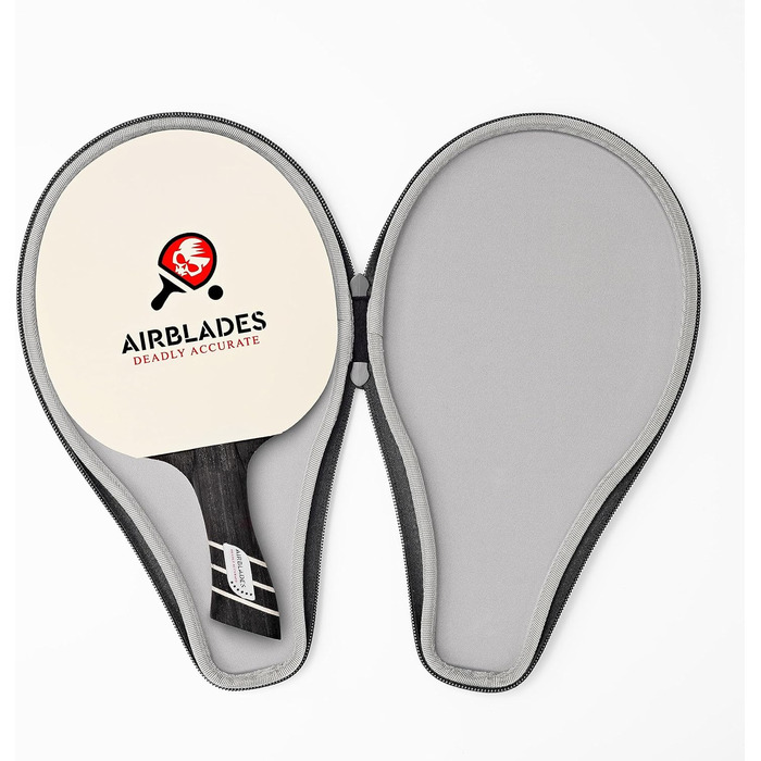 Професійна пінг-понгова ракетка AirBlades з жорстким кейсом | Ракетка для настільного тенісу з ергономічною ручкою | 5 шарів деревини з преміум-гумою та губкою