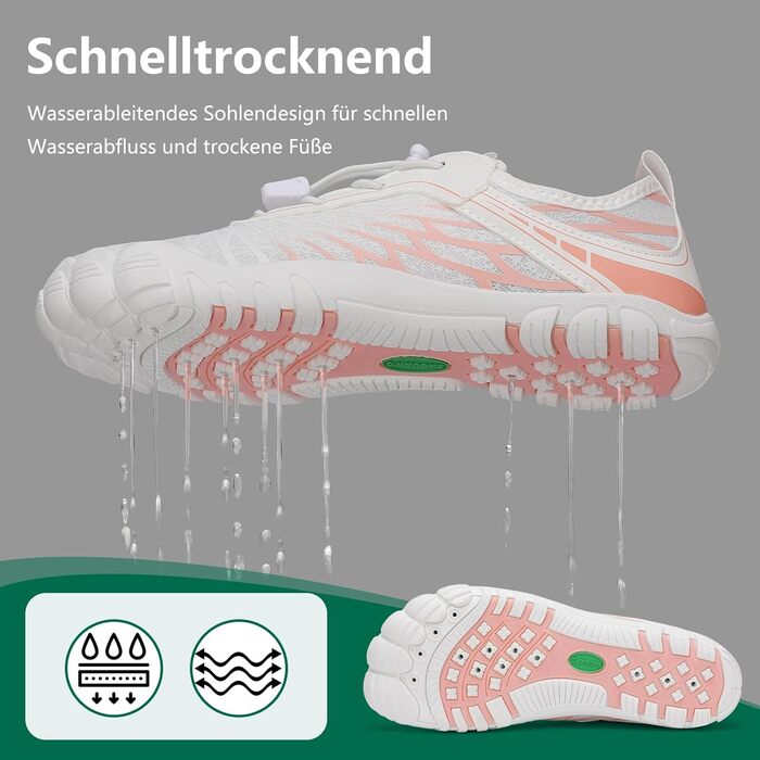 Жіночі шльопанці-сланці SAGUARO для плавання та відпочинку, дихаючі, швидко сохнуть, широка передня частина, розмір 35-43, білий (35 EU, помаранчевий)