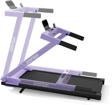 Біговий тренажер DeerRun з підтримкою High-Tech пристроїв, 158 кг, APP-керування, 2573W, складний, з курсами та мультиплеєр, фіолетовий