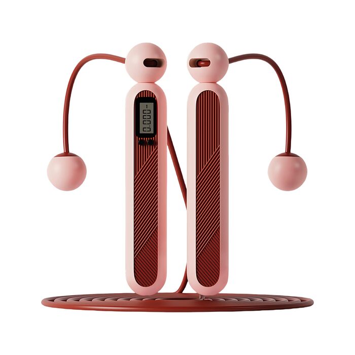 Стрибкове канат Flintronic з лічильником, регульований, з підшипниками та неслизькими ручками, інтелектуальний, з вагою, для тренувань, фітнесу, боксу, рожевий #5