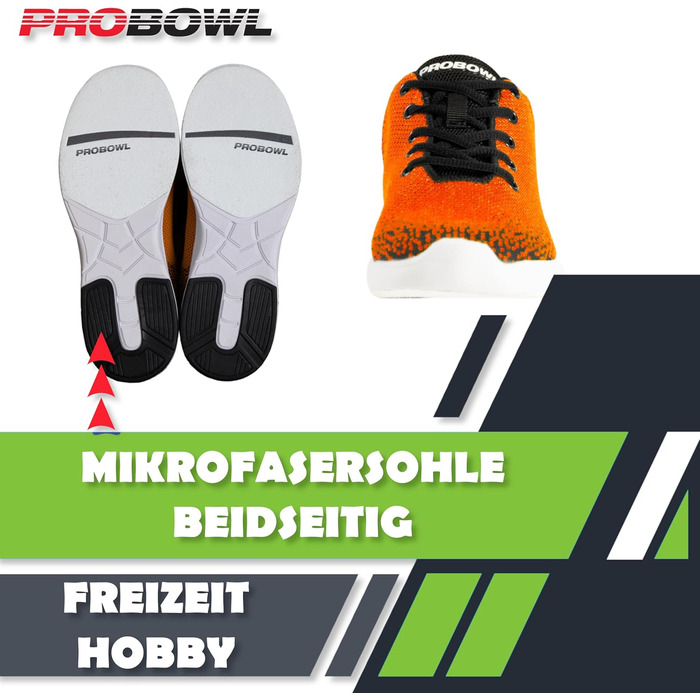 Кросівки для боулінгу EMAX Pro Bowl Taktika (38,5-46) - Чорний, Білий, Оранжевий