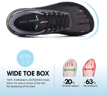 Чоловічі кросівки Jackshibo з широкою передньою частиною: для бігу, ходьби, тенісу. Зручні, з амортизацією, без перепаду висоти. Розмір 45.5 EU, чорний колір