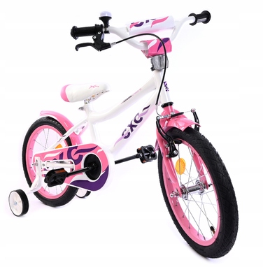 Дитячий велосипед Midex, 16 дюймів, білий, з додатковими коліщатками