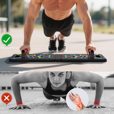 GLKEBY Тренажер для віджимань Push-Up Rack Board 15-в-1, складаний, багатофункціональний, для дому, фітнесу, портативний, регульований, з квадратною ручкою