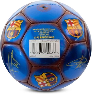 М'яч футбольний Hy-Pro FC Barcelona, класичний, металік, розмір 5, для тренувань та матчів