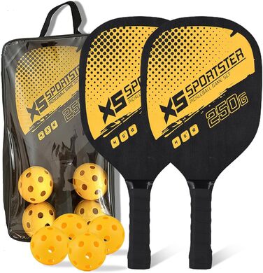Набір для піклболу Lixada: 2 ракетки, 4 м'ячі, для гри в приміщенні та на вулиці