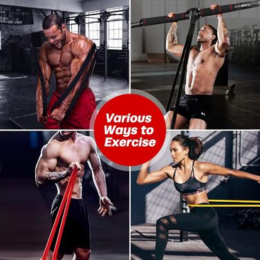 Набір еластичних стрічок для фітнесу Fokky Fitnessbänder: для силових тренувань, йоги, пілатесу. 5 стрічок, дверний анкер, захисні накладки, ручки.