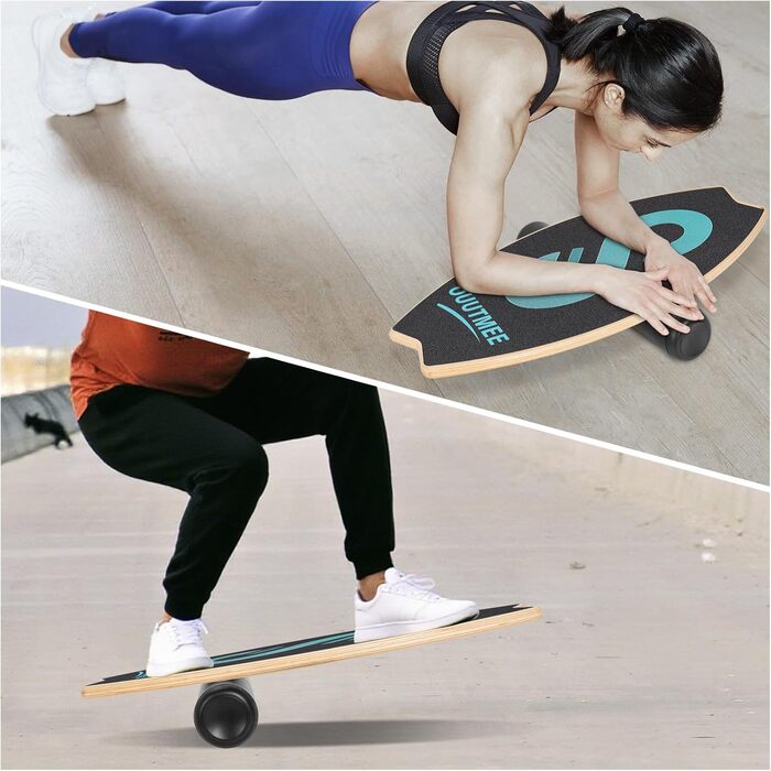 Баланс-борд Surfin Holz 6: для дітей та дорослих, 6 режимів, тренування балансу з роликом та кулею, 79.5 x 34.5 см
