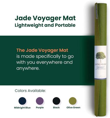 Йога-мат Jade Yoga Voyager 1,6 мм, оливковий, для подорожей