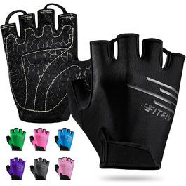 Рукавички для велосипеда, чоловічі/жіночі, напівпальцеві, для тренувань, Outdoor, фітнес, важкої атлетики, греблі та мотоцикла, чорні, розмір L