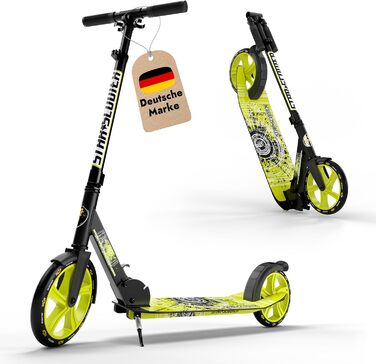 Самокат STAR SCOOTER алюмінієвий, для дітей і дорослих, великі колеса 205 мм, для хлопчиків і дівчат від 6 років, міський, XXL дека