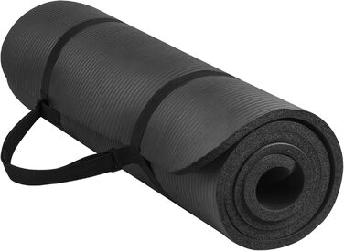 Універсальний килимок для йоги Signature Fitness, 1,27 см, підвищена щільність, надміцний, з ременем для перенесення, з можливістю додавання йога-блоків, різні кольори