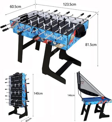 Набір багатофункціонального ігрового столу HLC 5 в 1: більярд, теніс, футбол, хокей, баскетбол. Інтерактивний набір для дітей, ідеальний подарунок на свята.