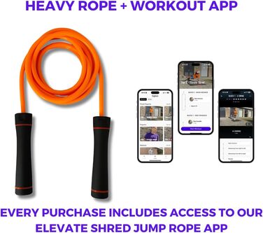 Скакалка Elevate Gravity Heavy Rope 3м, 10мм, обтяжена, для кардіо, схуднення та силових тренувань, з гладкими підшипниками, для дому та вулиці