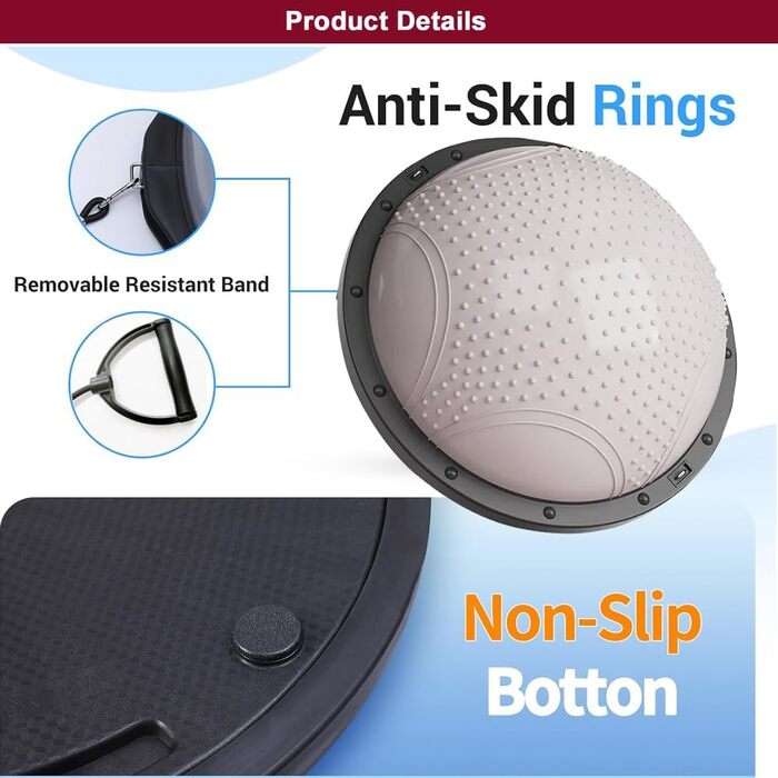 Фітбол для фітнесу та реабілітації 59 см з шипами, для зміцнення м'язів кора, масажу та зняття болю, Body Balance