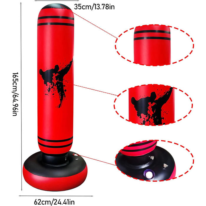Дитячий боксерський мішок для ударів, 168 см, надувний, для карате, кікбоксингу, Taekwondo, MMA, подарунок для хлопчиків та дівчаток