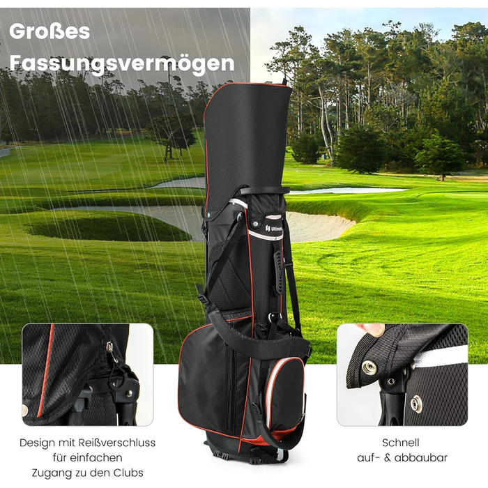 Сумка для гольфу FANTASK, 6/8/14 відділень, легка, портативна, для чоловіків та жінок, червона