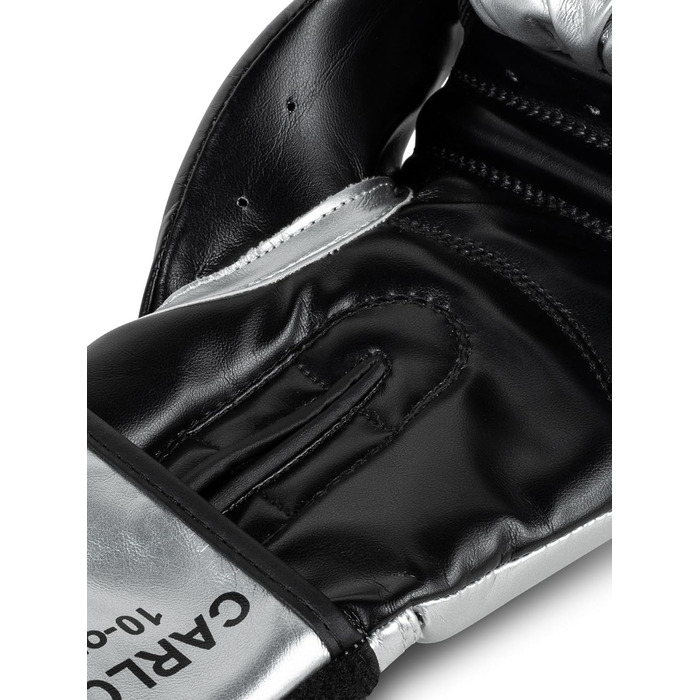 Боксерські рукавички BENLEE Carlos з екошкіри, 06 oz, срібно-чорні