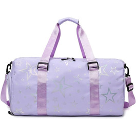 Дитяча спортивна сумка-рюкзак з відділенням для взуття та мокрих речей, спортивна сумка для дівчаток з принтом зірок (зелена, фіолетова)