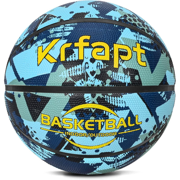 Баскетбольний м'яч Krfapt для дітей розміру 5 та 3 - м'який міні-м'яч з неслизькою поверхнею, ідеальний для школи та тренувань (на вулиці/в приміщенні) 3 шт. блакитного кольору