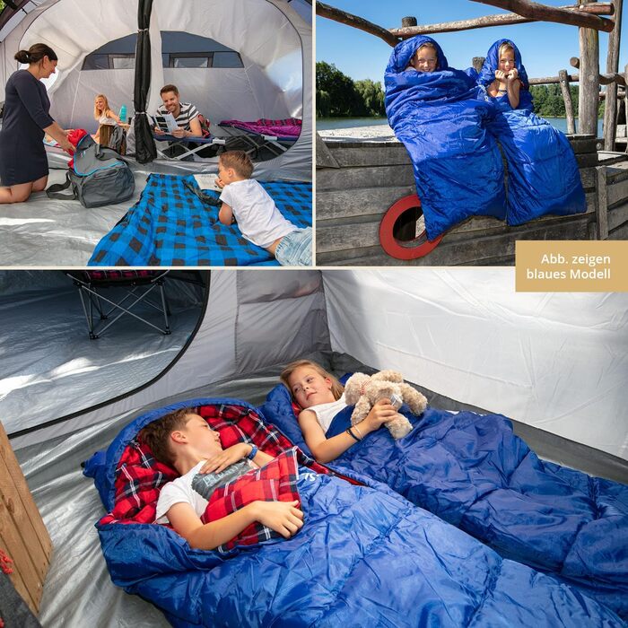 Спальний мішок для дітей Skandika Dundee Junior - теплий, водонепроникний, 175 x 70 см, фланель, комфорт 13°C