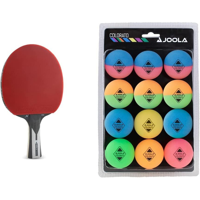 Професійна ракетка для настільного тенісу JOOLA Carbon Pro ITTF, набір з м'ячами, для змагань, вуглецеве волокно