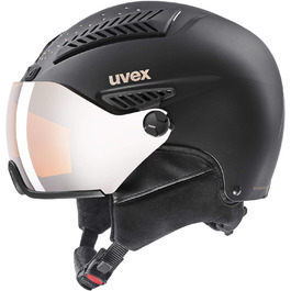 Лижний шолом uvex hlmt 600 visor з візором для жінок і чоловіків, регульований розмір 55-57 см, чорний матовий