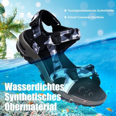 Сандалі дитячі Visionreast для хлопчиків, пляжні, спортивні, трекінгові, з повітряною подушкою, протиковзкі, літні, сірі камуфляжні (29 EU)