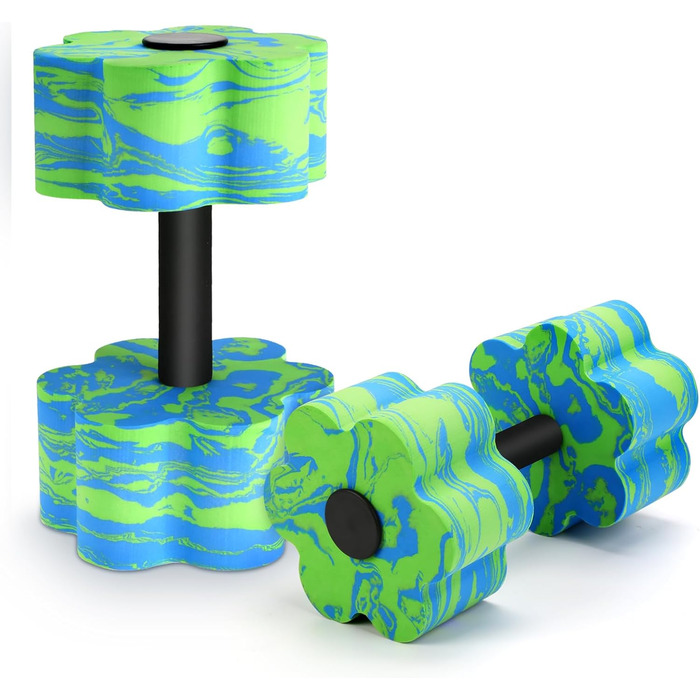 Набір аква-гантелей для плавання, 2 шт. Зелені аква-гантелі для фітнесу у воді, для занять у басейні, для схуднення