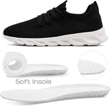 Чоловічі кросівки для бігу та занять спортом Damyuan: легкі, дихаючі, для бігу, тренувань, прогулянок та повсякденного носіння (40 EU, чорно-білі)