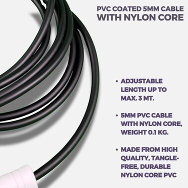 Стрибкове канат Elevate Speed Rope MAX - професійний, 5 мм, 3 м, з міцного PVC та нейлону, чорний