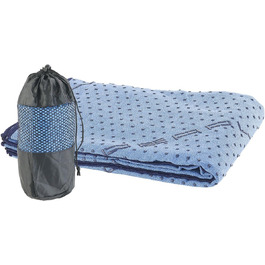 PEARL Sports Yogatuch: Рушник для йоги 2-в-1 з мікрофібри та підкладкою (для килимка для гімнастики, блакитний)