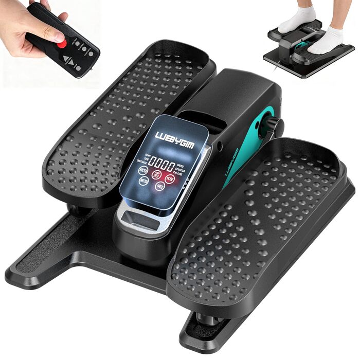 Еліптичний тренажер під стіл, тихий, моторний тренажер для ніг з інтелектуальним пультом керування, 12 швидкостей, ручні програми, Auto/3 автоматичні програми, LCD-дисплей