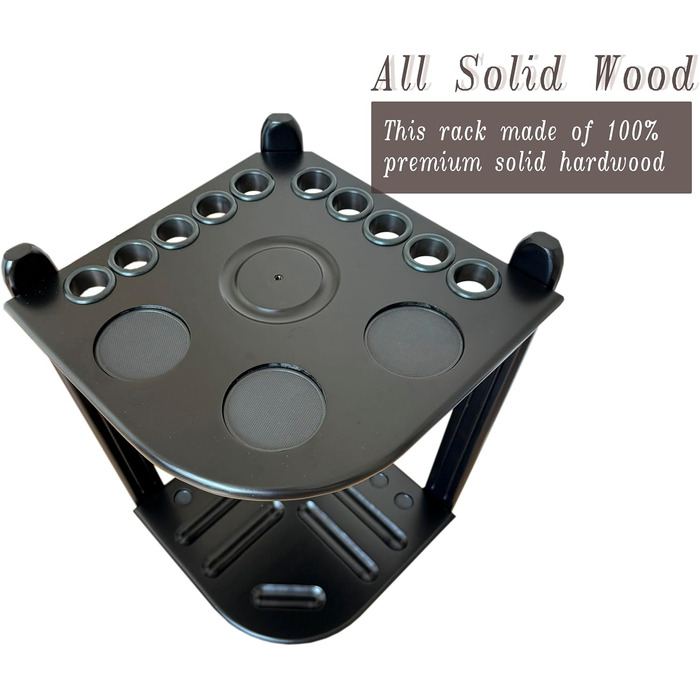 Стенд для кийків для більярдного столу Eck - 10 кийків, тримач крейди, з масивного дерева