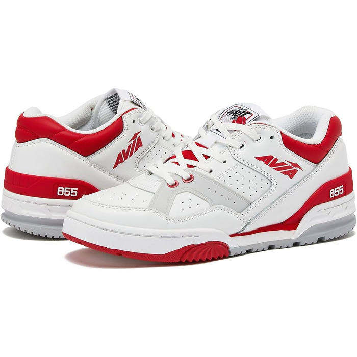 Баскетбольні кросівки Avia 855 чоловічі низькі, ретро стиль, для залу та вулиці, розмір 7-15 (44/46 EU), біло-червоні