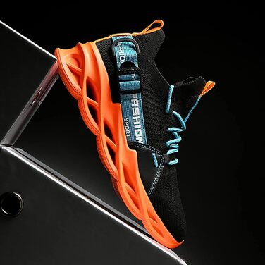 Чоловічі та жіночі спортивні кросівки для бігу Turnschuhe G133 Schwarz Orange. Дихаючі, легкі, з амортизацією для фітнесу та занять спортом.