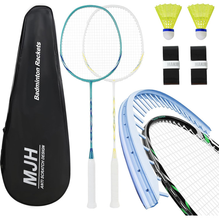 Набір для бадмінтону Graphit: ракетки з карбону, м'ячики, ручки, сумка. Зносостійкий дизайн